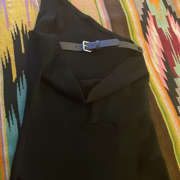 NWT MONSE❤️ Long Sweater Dress  Low scoop Back Calf leather belt Dress 🎉 - Picture 1 of 11